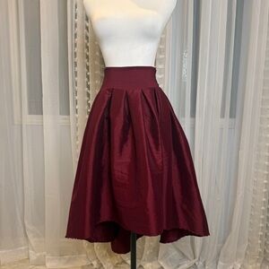 Haute Monde Burgundy High-Low Skirt